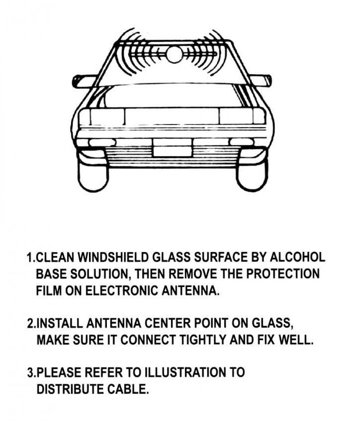 Kreisförmige transparente Kabellänge der Auto-Windfang-Antennen-eine des Abschnitt-2050mm